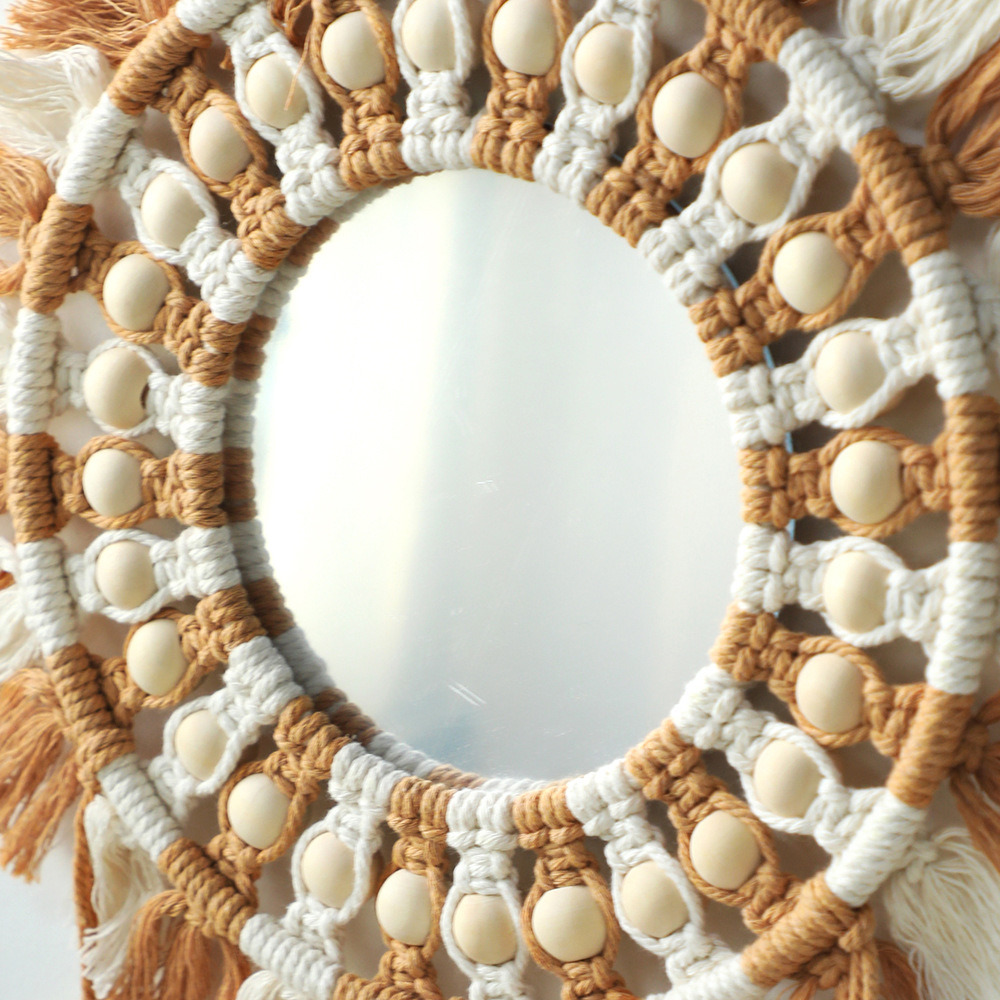 dropship 1pc, Bohemian Hand-Woven Dream Catcher with Mirror - Wall Art, Home Decor, Birthday Gift, Festival Decor