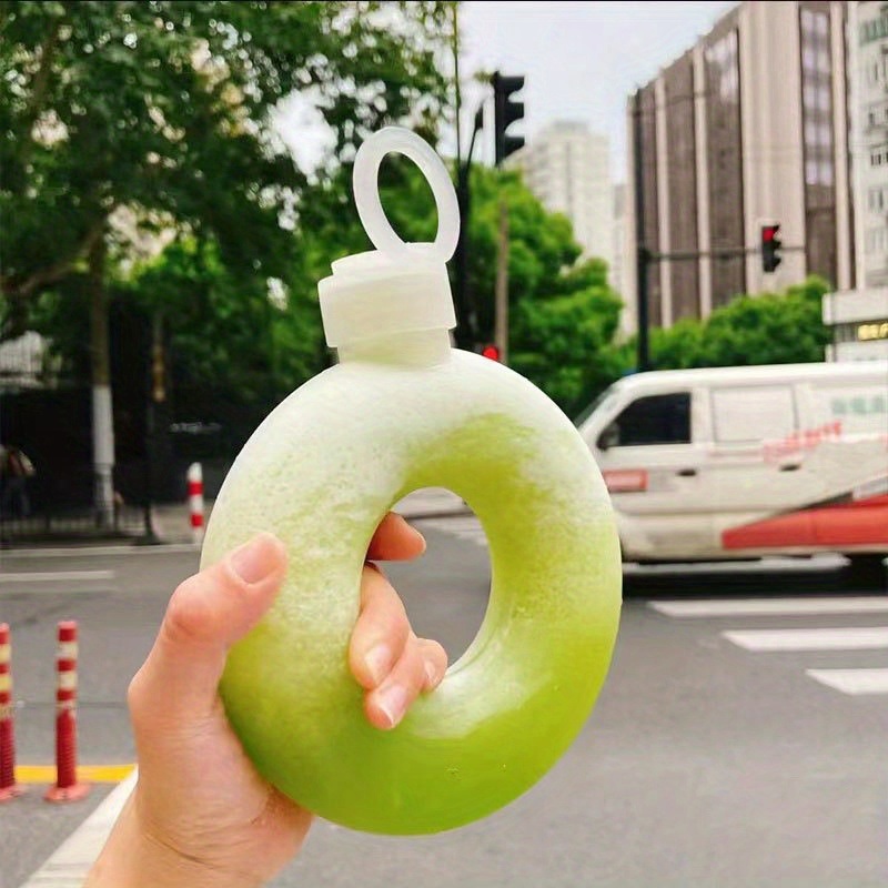 dropship Kawaii Doughnut Water Bottle, PP Plastic Heat-resistant Water Cup Suitable For Adults And Children Daily Carrying And Outdoor Hiking Camping Trips