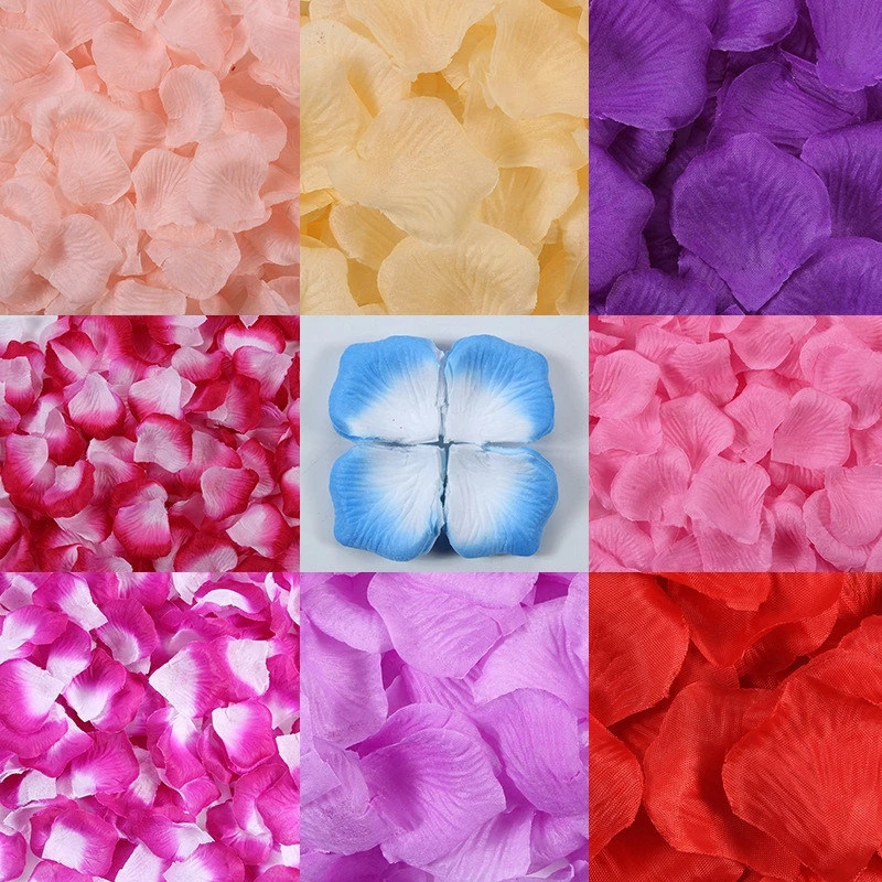 dropship Artificial Rose Petal Artificial Flower Silk Petals Valentine Day Wedding Flower Decoration Flowers