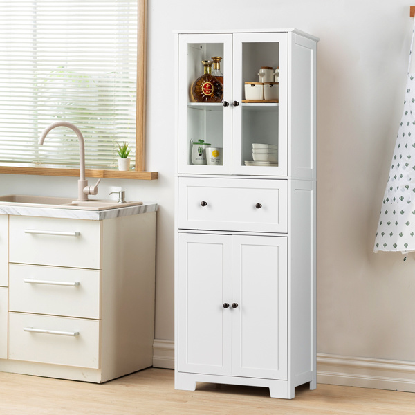dropship FCH MDF Spray Paint 4 Doors 1 Pump Bathroom Cabinet White