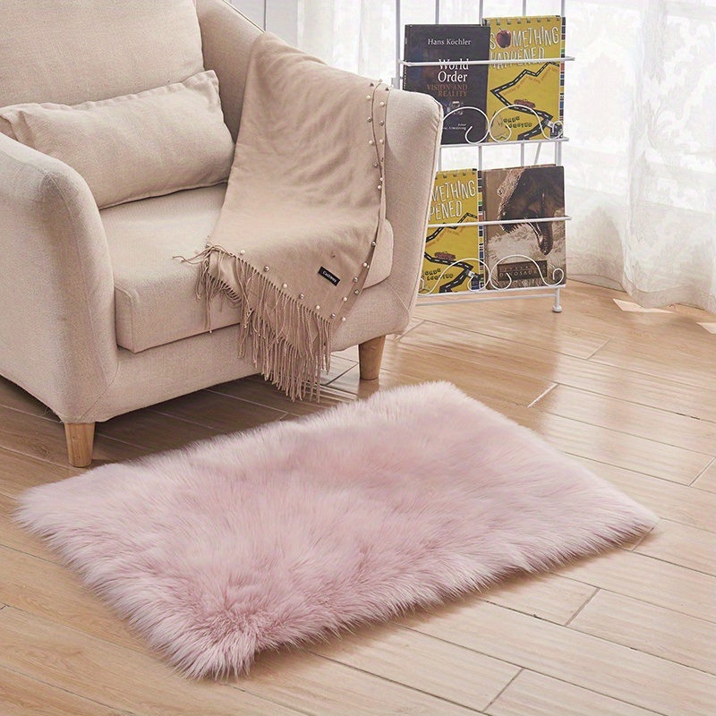 dropship 1pc, Wool Carpet Long Fur Carpet Indoor Living Room Floor Mat 23.62*35.43inch Acrylic 80% Polyester 20% Suede Fleece Bottom Long Fur Carpet
