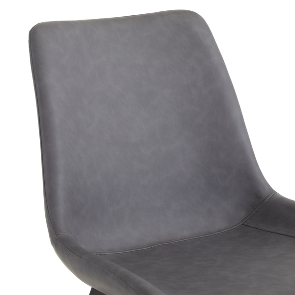 dropship 4pcs Disassembled PU Iron Pipe Curved Dining Chair Black