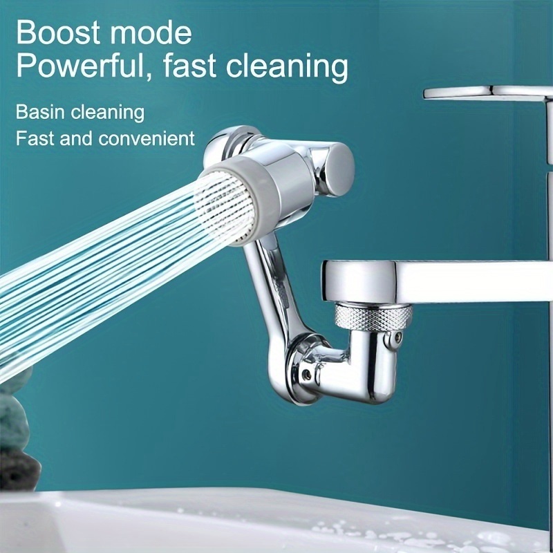 dropship 1pc, 1080 ° Swivel Faucet Extender, ABS Universal Sink-Water Aerator, Kitchen Bathroom 1080 ° Angle Rotatable Spray Attachment, Multifunctional Robotic Arm, Washing Eye/Hair/Face
