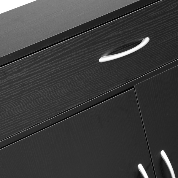 dropship FCH MDF With Triamine Double Doors And Five Drawers Bathroom Cabinet Black