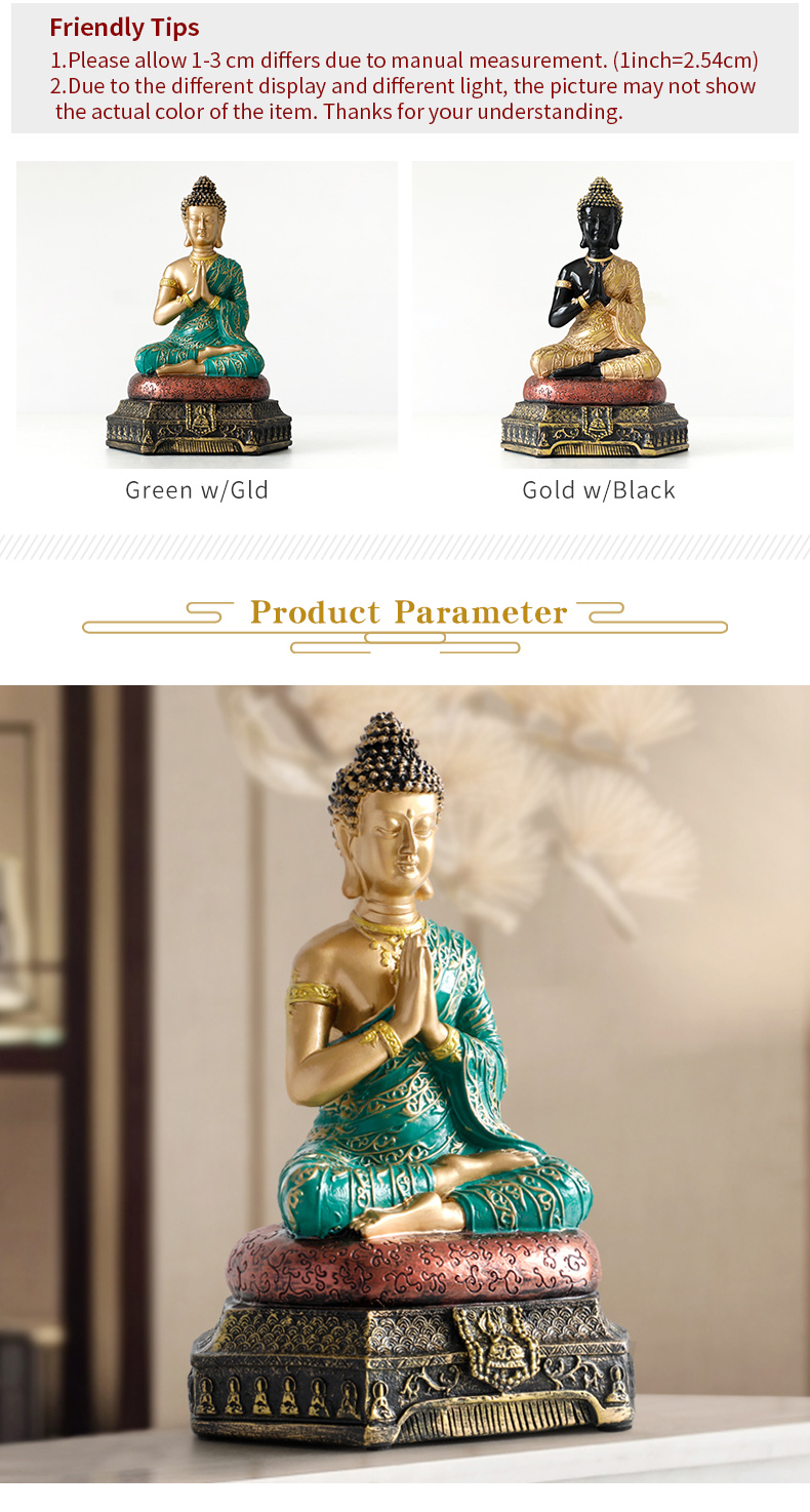 dropship Buddha Statues Thailand for Garden office home Decor Desk ornament fengshui hindu sitting Buddha figurine Decoration