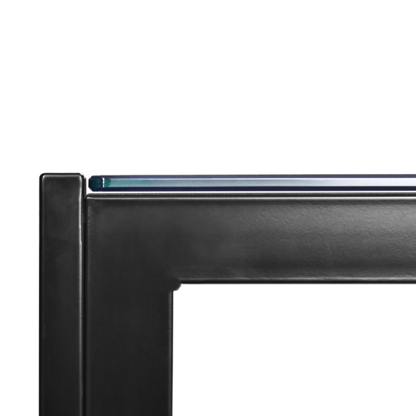 dropship Simple Assembled Tempered Glass & Iron Dinner Table Black(Replacement code: 21491449)