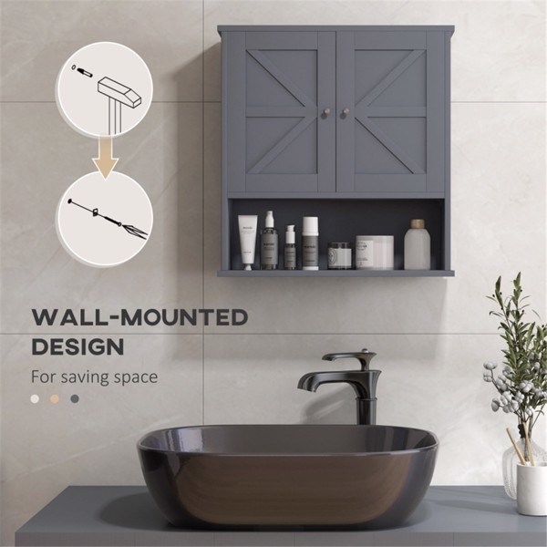 dropship Bathroom Cabinet/Wall Cabinet-Gray