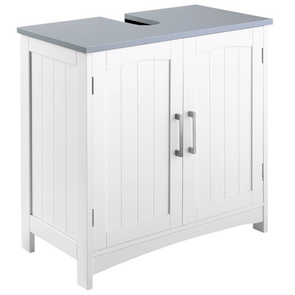 dropship Pedestal Sink Storage Cabinet, Under Sink Cabinet with Double Doors, White-AS