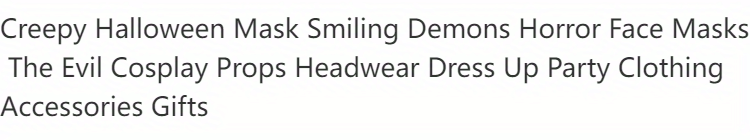 dropship Creepy Halloween Mask Demons Horror Face Masks Cosplay Props Headwear Dress Up Party Clothing Accessories Gifts