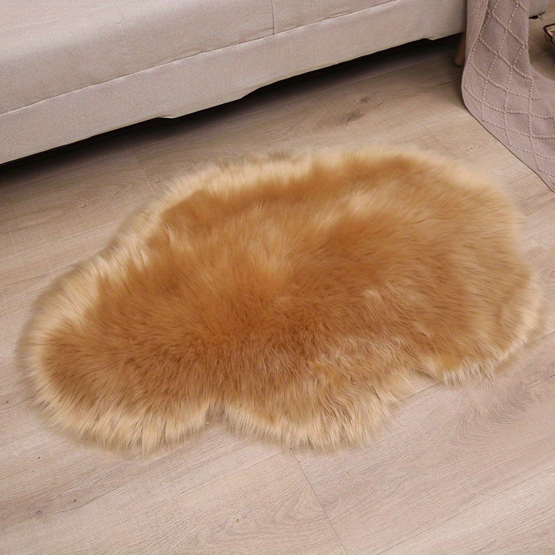 dropship 1pc, Fluffy Cloud Plush Rug - Soft Faux Fur Bedroom Decoration, Machine Washable, Funny Doormat, Nursery Decor, Throw Rugs for Home Decor