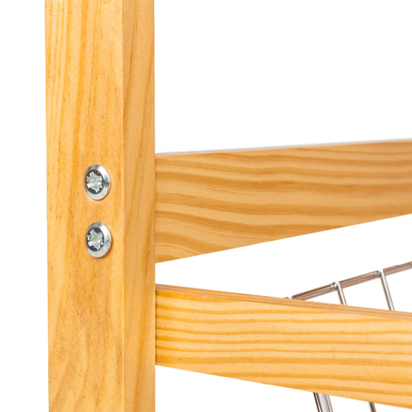 dropship Kitchen & Dining Room Cart 2-Drawer Removable Storage Rack with Rolling Wheels Wood Color