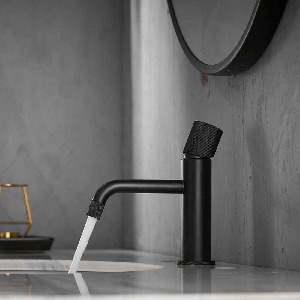 dropship Modern Contemporary Black Bathroom Ceramic Hot Cold Water Mixer Tap Black Faucet Mixer Basin Faucet,metered Faucets