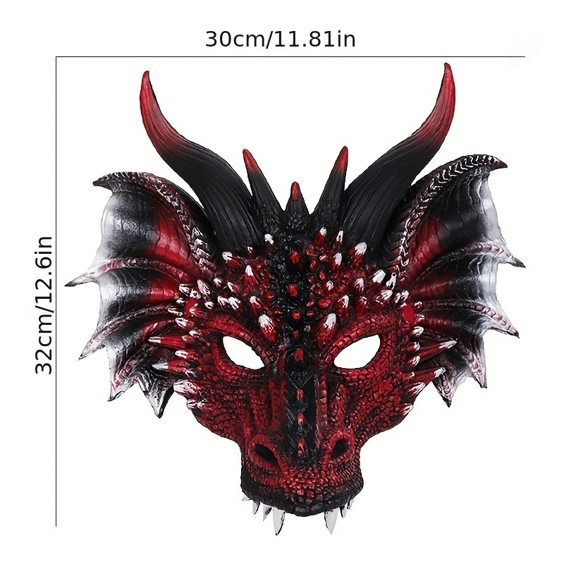 dropship 1pc Party Masquerade Cosplay Dragon Mask Halloween Easter Performance Props Mask PU Material Mask