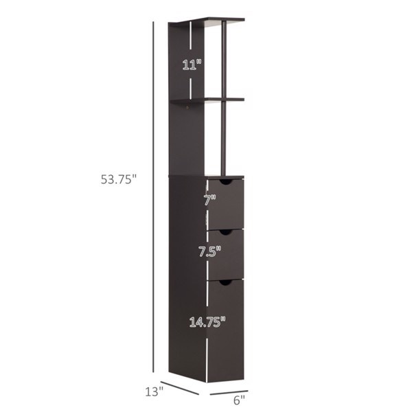 dropship Bathroom Storage Cabinet-Brown