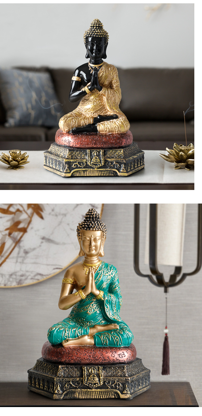 dropship Buddha Statues Thailand for Garden office home Decor Desk ornament fengshui hindu sitting Buddha figurine Decoration