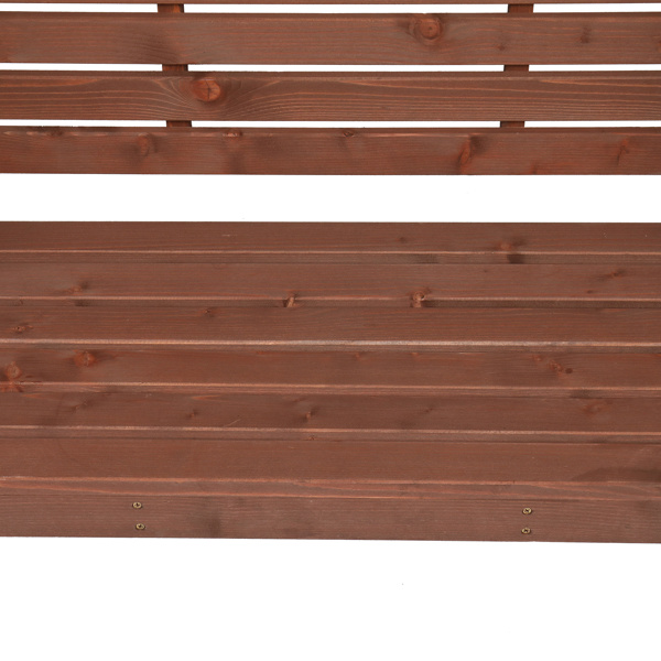 dropship 6.8FT Wooden Arch with Bench for 2 People, Garden Arbor Trellis for Climbing Plant, Outdoor Garden Lawn Backyard Patio Decor, Dark Brown