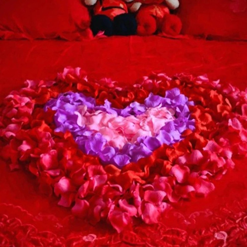 dropship Artificial Rose Petal Artificial Flower Silk Petals Valentine Day Wedding Flower Decoration Flowers