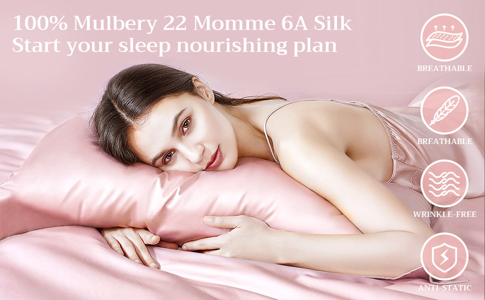 dropship (Pink, King 20"x36", 1 Pack) Silk Pillowcase for Hair and Skin, Lacette 22 Momme 6A Soft Mulberry Silk Pillowcase with Hidden Zipper, 600 Thread Count, Dual Side Silk/Wood Pulp Fiber
