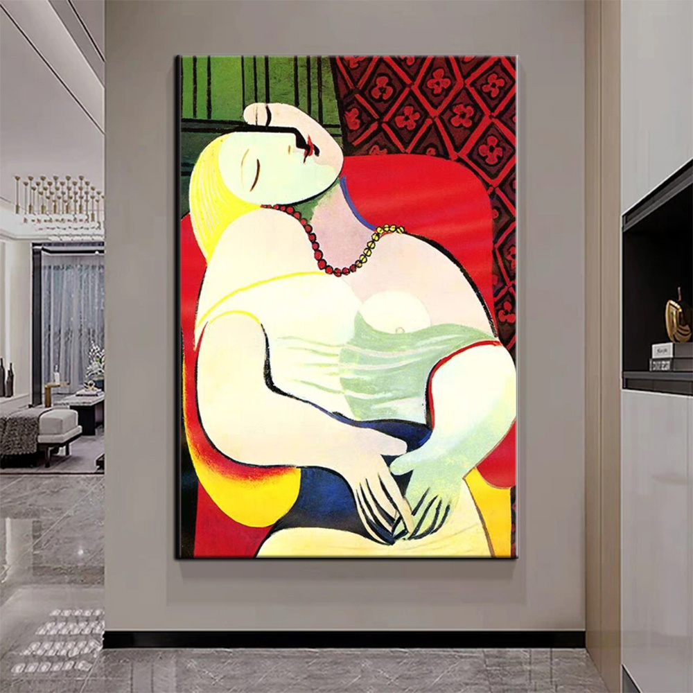 dropship Hand Painted Oil Painting Pablo Picasso After the Original Painting Small the Dream Living Room Hallway Bedroom Luxurious Decorative Painting