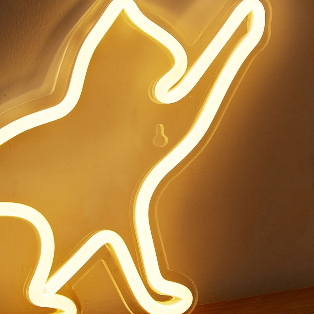 dropship 1pc LED Neon Sign Cat-shaped Night Lights, 5V USB Power Supply Neon Lamp With 2 Hooks For Home Bedroom Dorm Party