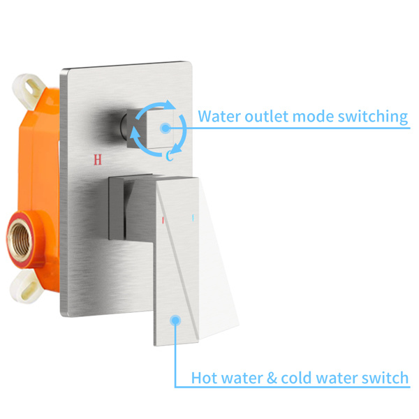 dropship Shower System Shower Faucet Combo Set Wall Mounted with 12" Rainfall Shower Head and handheld shower faucet, Brushed Nickel Finish with