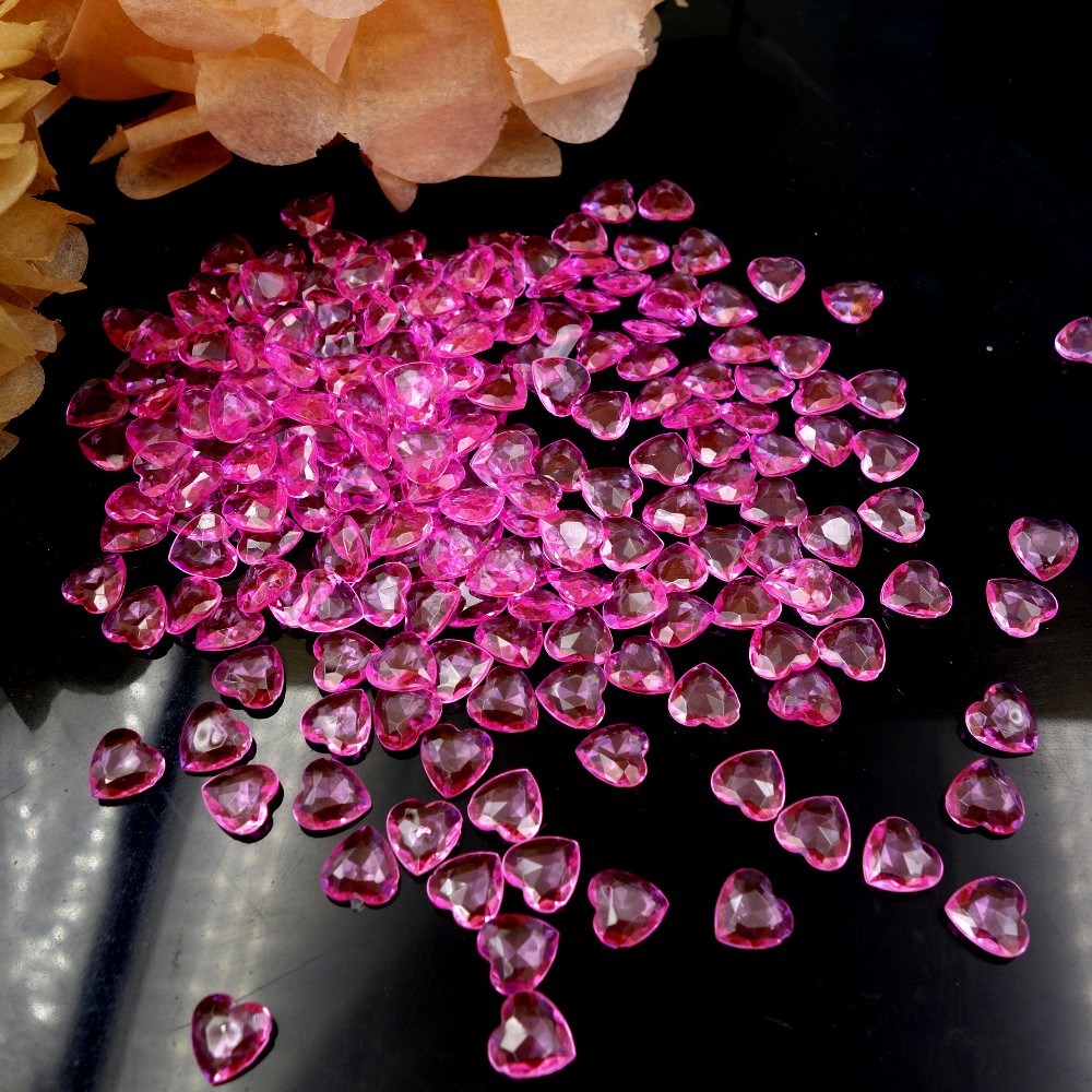 dropship Acrylic Heart Confetti Scatter Crystal Beads Wedding Party Decor Squins Engaement Anniversary Valentine Party Supplies