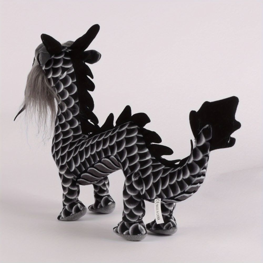 dropship 14.17in Black Dragon Plush Toys Simulation Dragon Plush Dolls Kawaii Chinese Dragon Stuffed Animals Plushies Chinese Style Toys Kids Toys Birthday Gift For Kids Boys