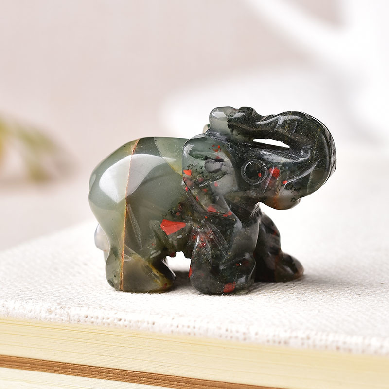 dropship 1PC Natural Crystal Amethyst Elephant Obsidian Animals Stone