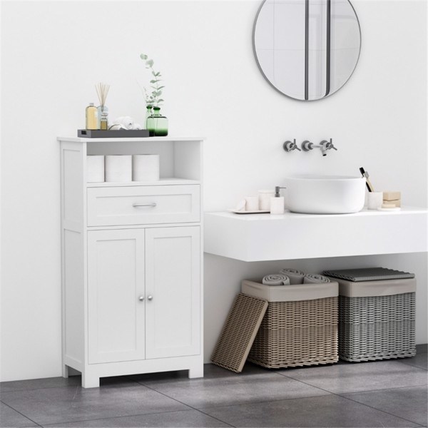 dropship Bathroom Cabinet with 2 Doors and Shelf Bathroom Vanity black-AS