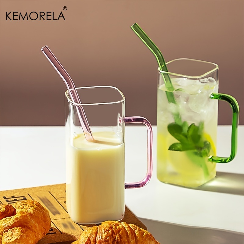 dropship 1pc, 13.5oz Adorable Glass Cups with Lids and Straws - Perfect for Back to School and On-the-Go Drinks