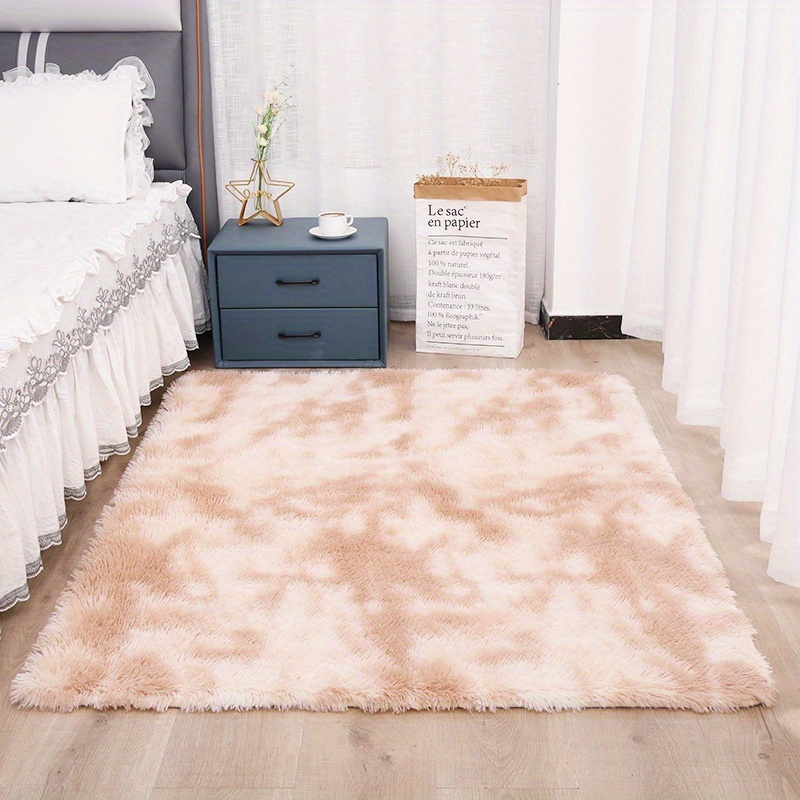 dropship 1pc, Plush Silk Fur Rug for Indoor Bedroom and Living Room - Soft and Luxurious Floor Mat