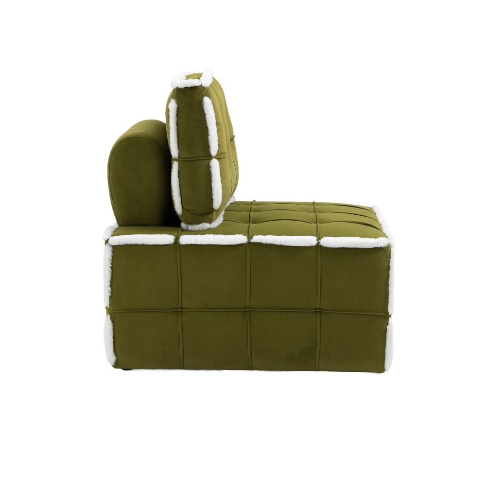 dropship COOLMORE Upholstered Deep Seat Armless Accent Single Lazy Sofa Lounge Arm Chair,Comfy Oversized Leisure Barrel Chairs for Living Room/Office/Meetingroom/Aparment/Bedroom Furniture Set