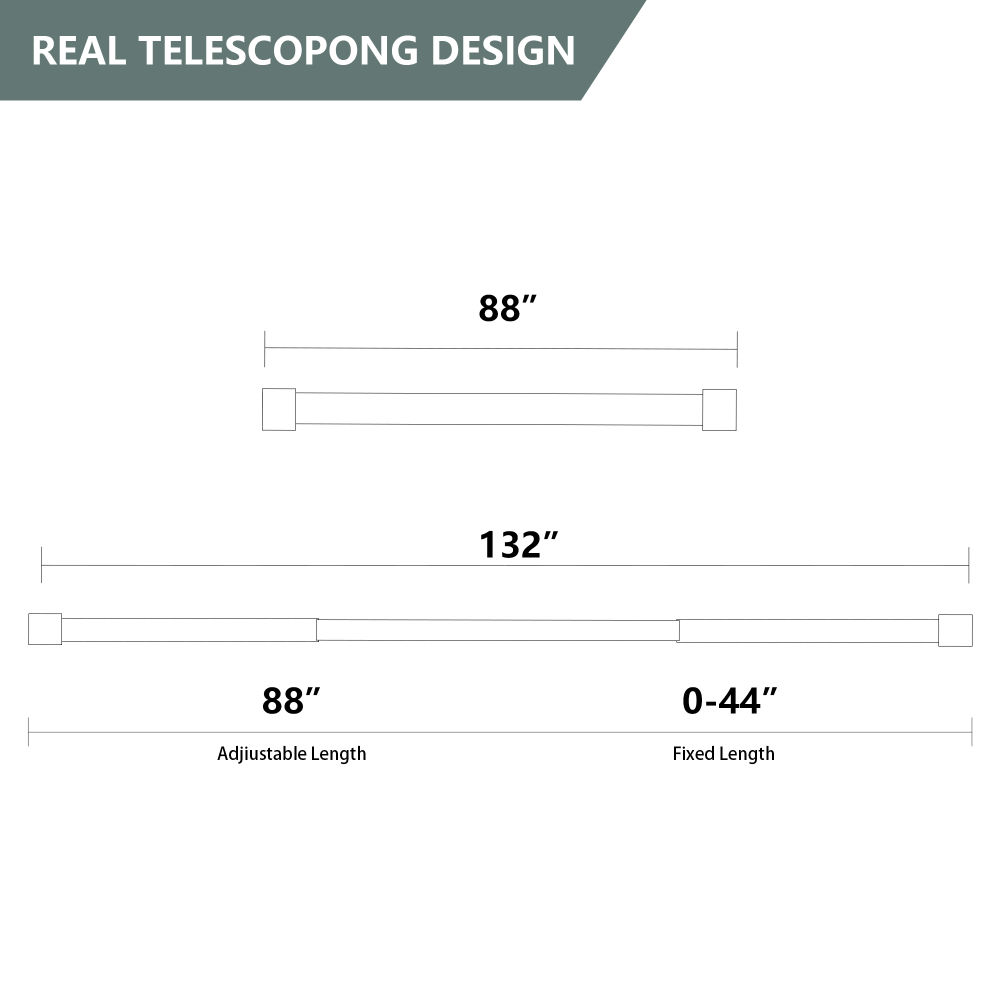 dropship Curtain Rods for Windows 28 to 132 Inch Round Curtain Rod 1 Inch Stainless Steel Rods with Adjustable Brackets