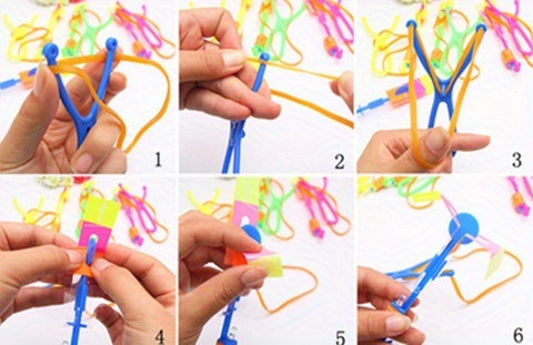 dropship 10pcs, Five Fly Sword Five Slingshot, Glow-in-the-Dark Flying Rocket With LED Lights - Fun And Safe Slingshot Toy For Kids - Perfect For Parties, Birthdays, And Holidays