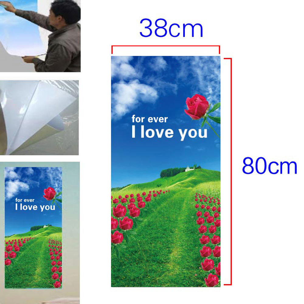 dropship Beautiful Landscape Painting Rural Scenery Stick Poster Spray Painting Print Adhesive Picture For Room Decoration Multiple Styles Water-Proof And Sun Protection Size: 80x38cm or 32"x15" (
