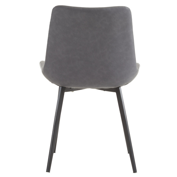 dropship 4pcs Disassembled PU Iron Pipe Curved Dining Chair Black