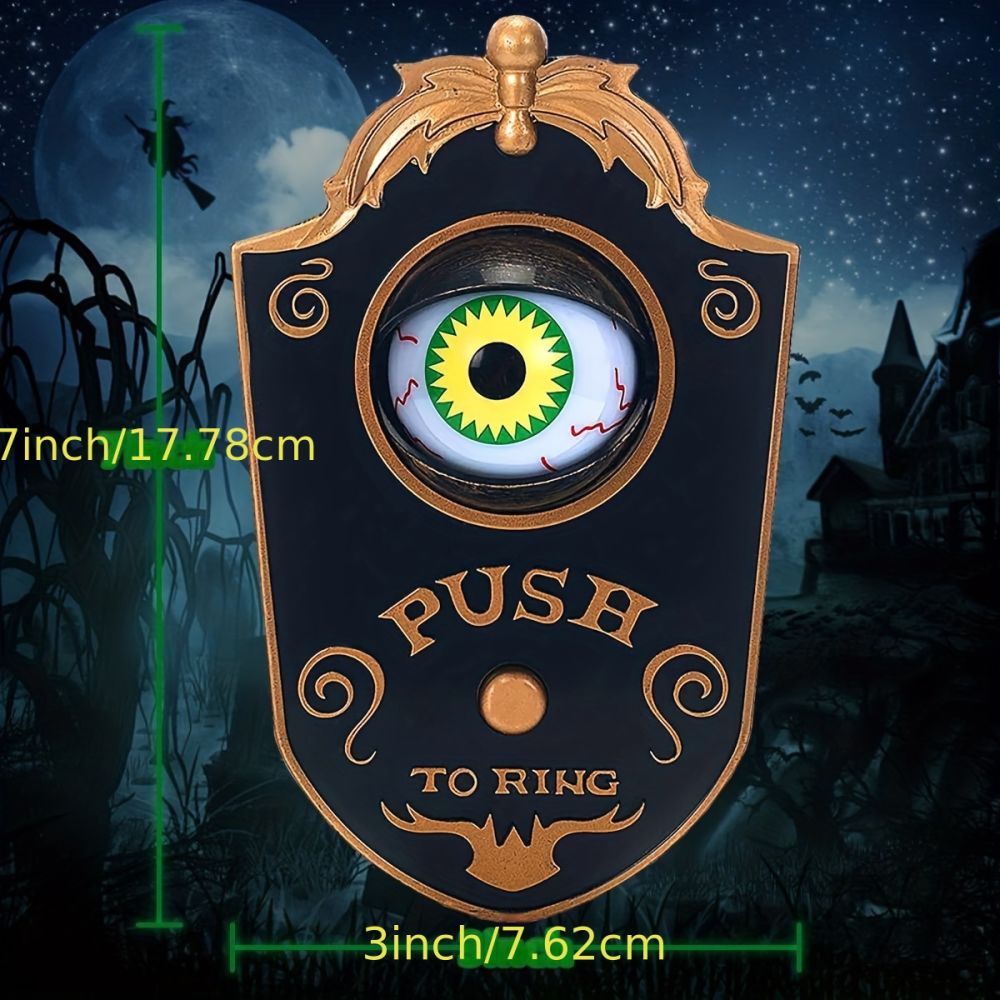 dropship Halloween Decoration, Ghost Doorbell Animated Eyeball Halloween Decoration With Spooky Sounds, Trick Or Treat Activities For Kids, Haunted House Halloween Party Props Decoration,(NON-ELECTRIC)
