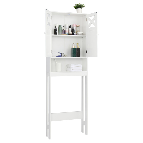 dropship FCH Double Door Fork Toilet Cabinet White