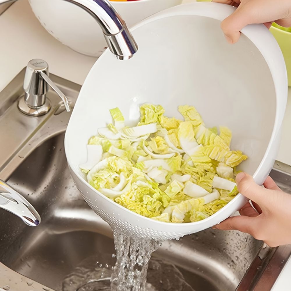 dropship 1pc/2pcs/3pcs Multi-Functional Kitchen Washing Basket Basin - Drain Water, Wash Rice, Perfect For Cleaning Vegetables And Fruits, And More With Convenient