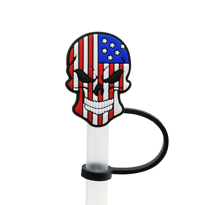 dropship 6pcs Reusable Silicone Straw Tip Caps - Scary Clown Design - Perfect for Halloween Decorations and Drinking