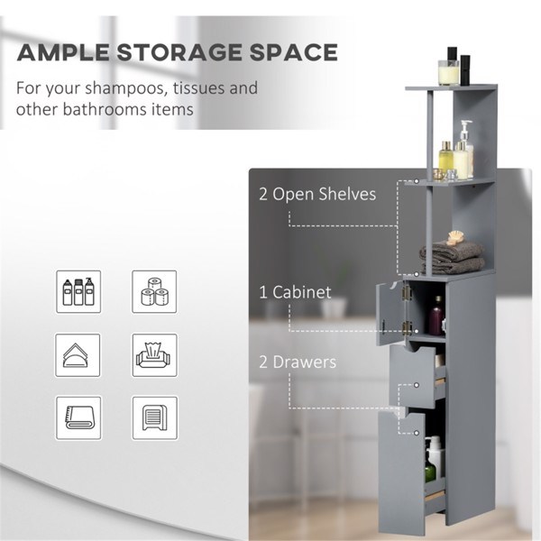 dropship Bathroom Storage Cabinet-Grey