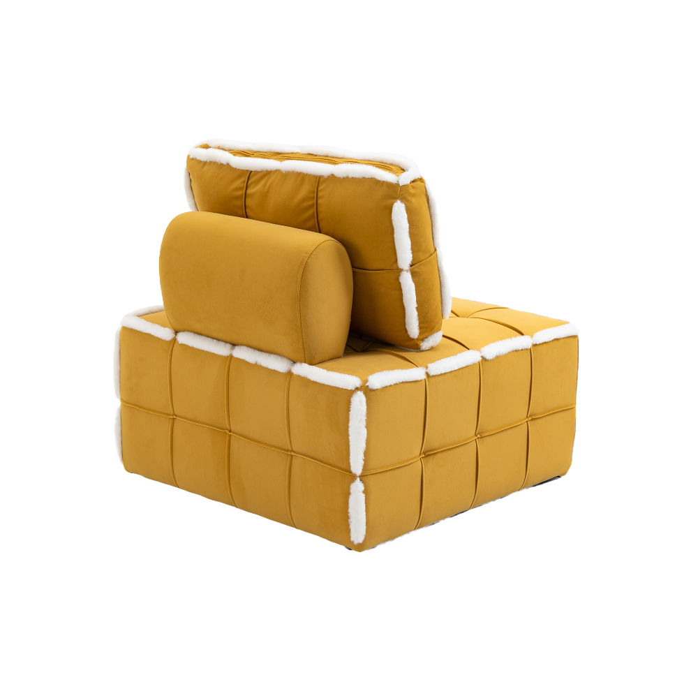 dropship COOLMORE Upholstered Deep Seat Armless Accent Single Lazy Sofa Lounge Arm Chair,Comfy Oversized Leisure Barrel Chairs for Living Room/Office/Meetingroom/Aparment/Bedroom Furniture Set