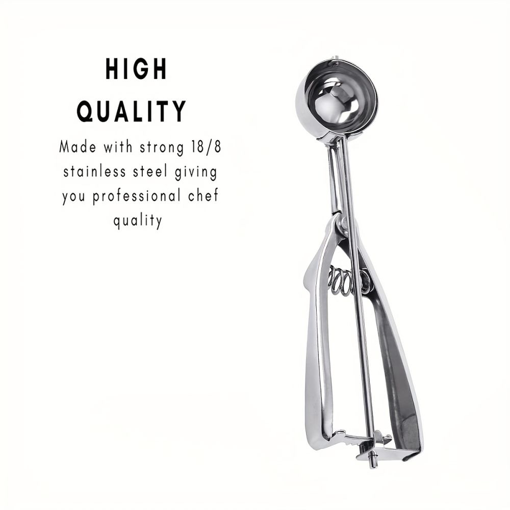 dropship 3pcs Cookie Scoop Set, Stainless Steel Ice Cream Scooper With Trigger Release, Large/Medium/Small Cookie Scooper For Baking, Cookie Scoops For Baking Set Of 3 With Cookie