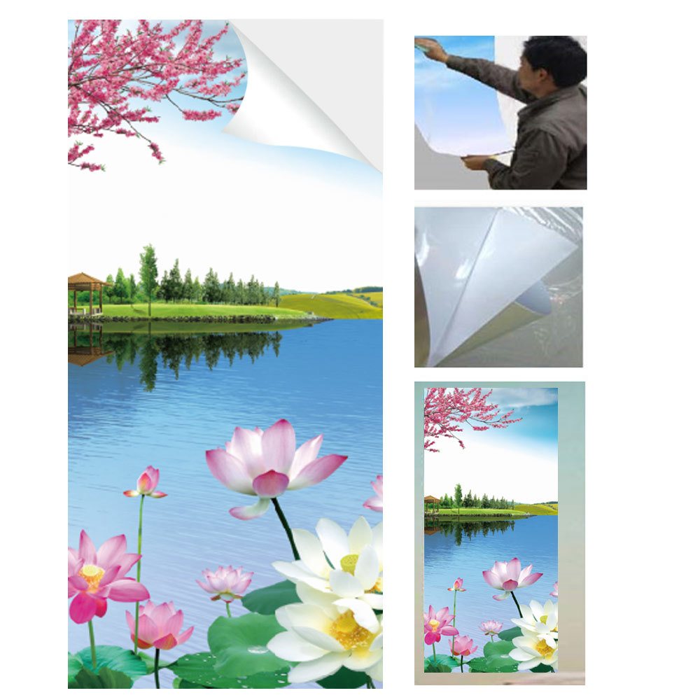 dropship Beautiful Landscape Painting Rural Scenery Stick Poster Spray Painting Print Adhesive Picture For Room Decoration Multiple Styles Water-Proof And Sun Protection Size: 80x38cm or 32"x15" (