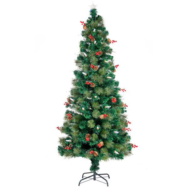 dropship 6.5ft Pre-Lit Fiber Optical Christmas Tree with Colorful Lights and 260 Branch Tips