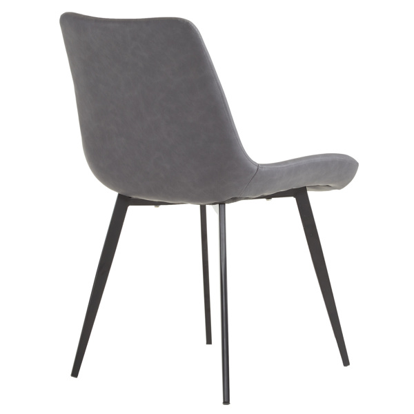 dropship 4pcs Disassembled PU Iron Pipe Curved Dining Chair Black