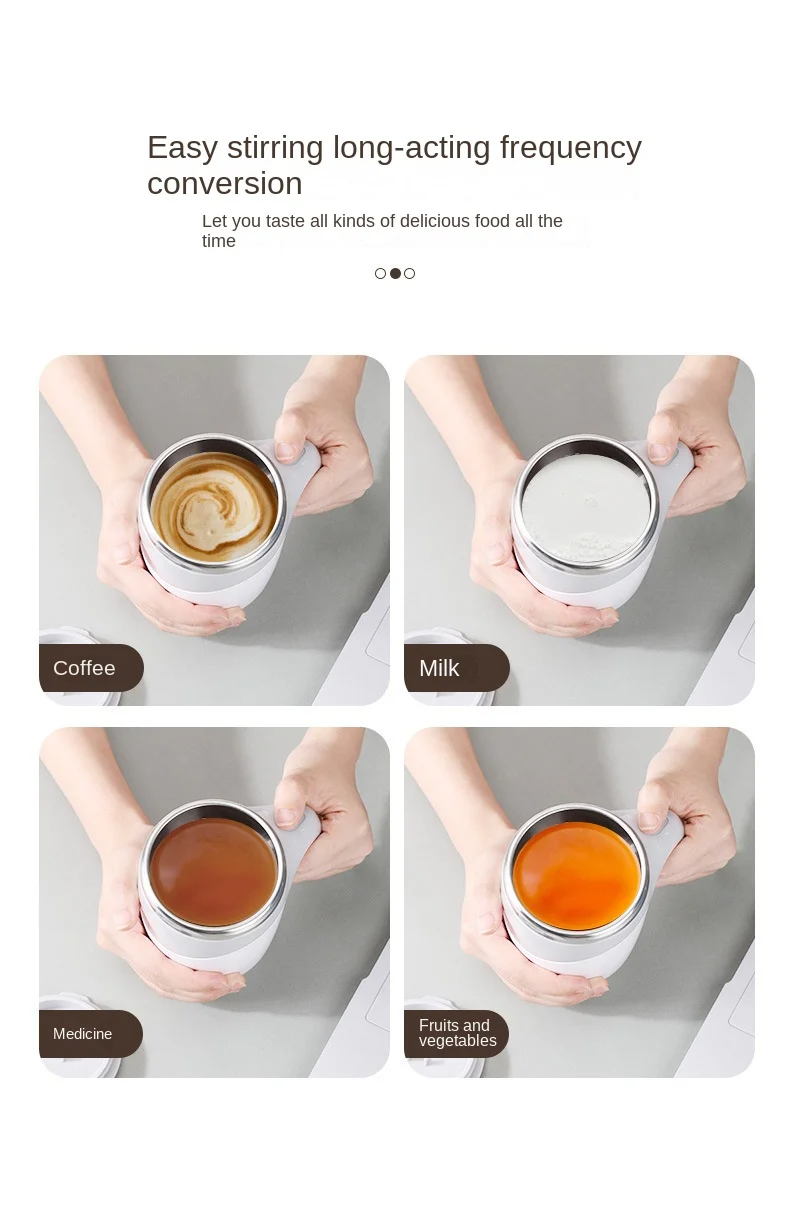 dropship Self Stirring Mug - Rechargeable Automatic Magnetic Electric Coffee Mug, Rotating Cute Mixing Cup Tasse, To Stir Office/Kitchen/Travel/Home Coffee/Tea/Hot Chocolate/Milk-450 ml/15.2 oz(Brown)