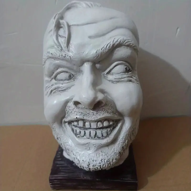 dropship 1pc, Halloween Head Decoration Johnny Sculpture Head Resin Desktop Decoration Decoration Book Shelf Sculpture Resin Craft Decoration,Spook Up Your Home Decor