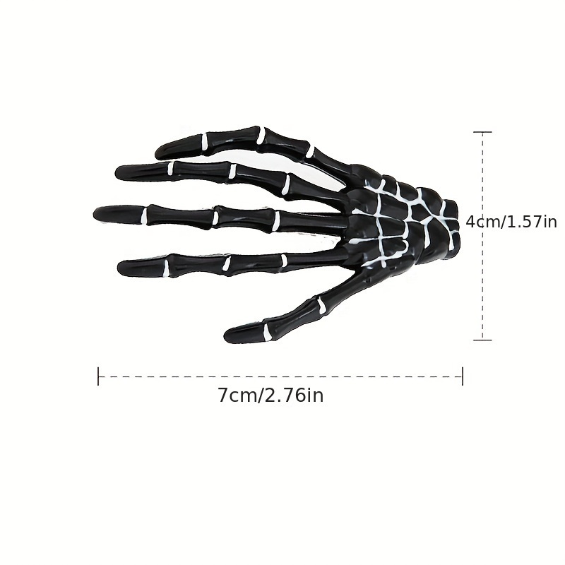 dropship Halloween Skeleton Claw Hair Clip Gothic Punk Rock Barrettes Skull Hand Hair Accessories For Halloween Party Cosplay Wear