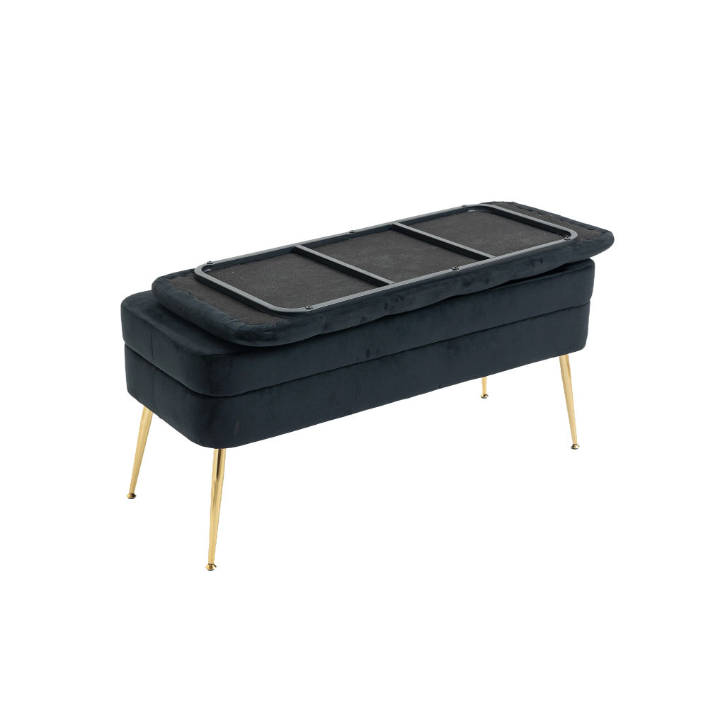 dropship COOLMORE Storage Ottoman,Bedroom End Bench,Upholstered Fabric Storage Ottoman with Safety Hinge, Entryway Padded Footstool, Ottoman Bench for Living Room & Bedroom